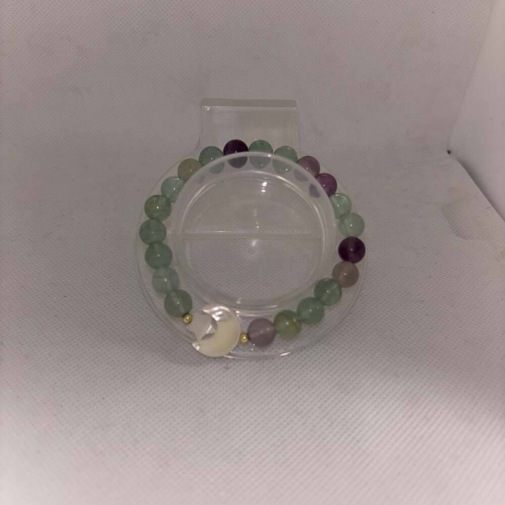 Natural Rainbow Fluorite 8mm Beaded Stretch Bracelet